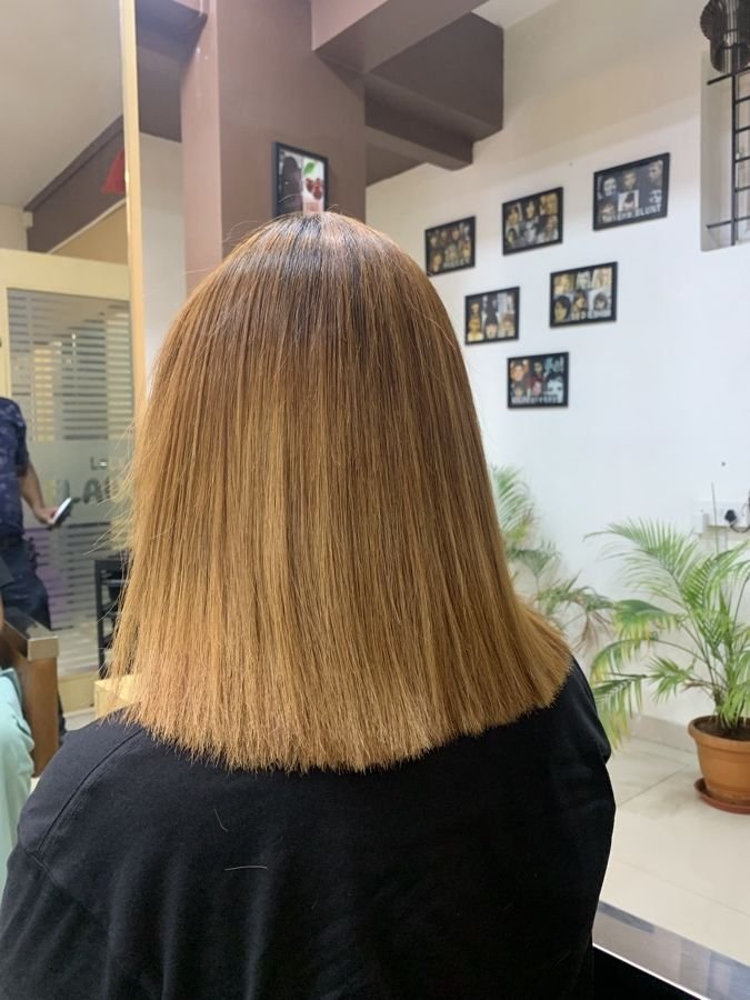 Ombre balayage hair colour result at Let's Flaunt salon, Bengaluru