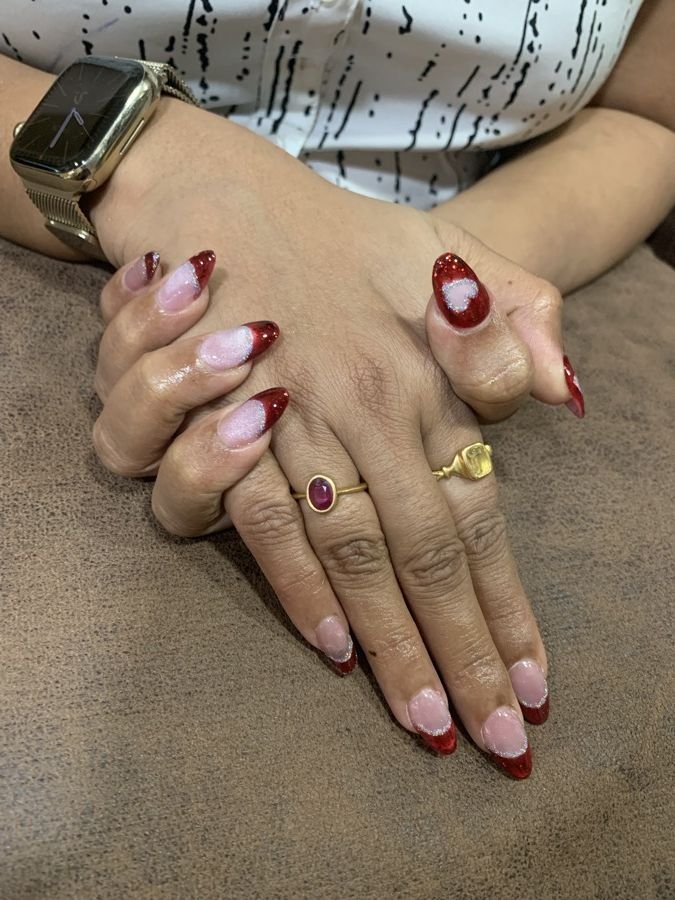 French Tips at Let's Flaunt salon, Mallasandra Bengaluru