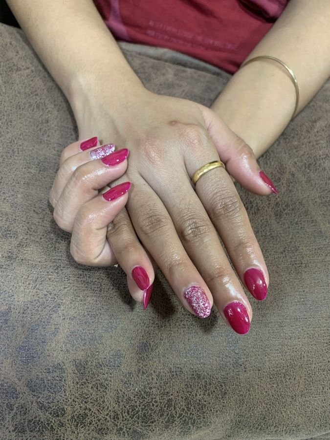 Magenta Gel at Let's Flaunt salon, Mallasandra Bengaluru