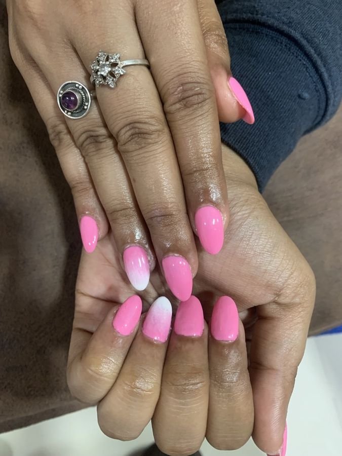 Pink Ombr Nails at Let's Flaunt salon, Mallasandra Bengaluru